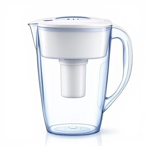 Aarke Purifier carafe filtrante verre inox fond blanc